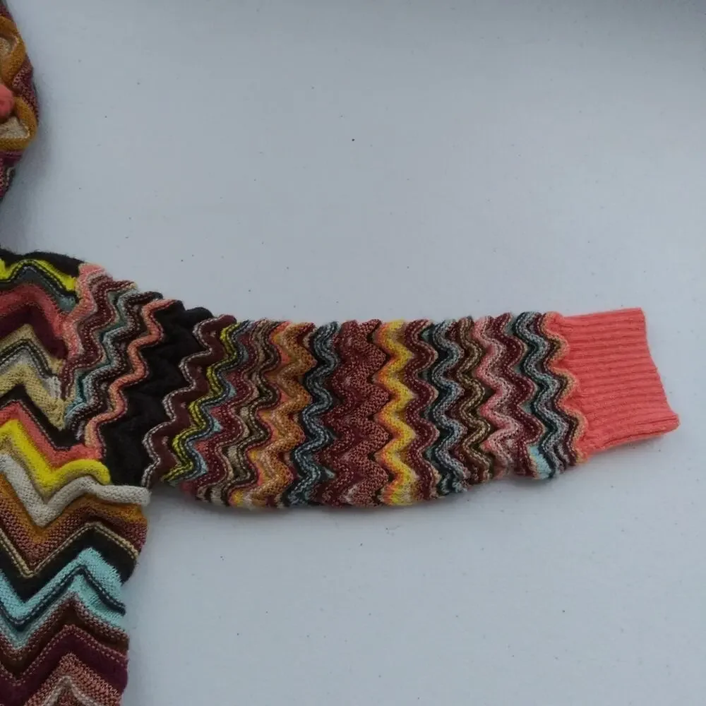 Missoni For Target  Zig Zag Zip-up Hooded Cardigan Multi Color Sweater Size 18M